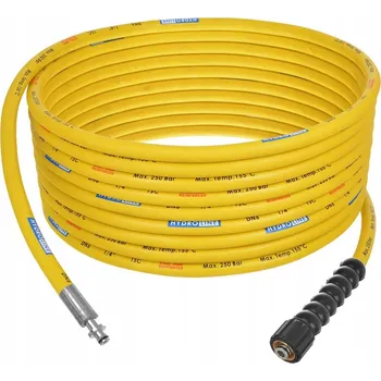 Vysokotlaký čistič Hadice 15 m pro myčku Karcher HD HDS, připojení 10 mm - M22, DN6, 250 bar, žlutá