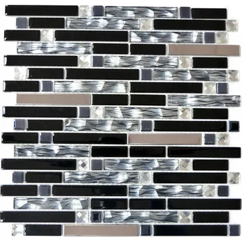 Obklad Mozaika WzorcowniaStudio 29,8 x 30,4 cm černá