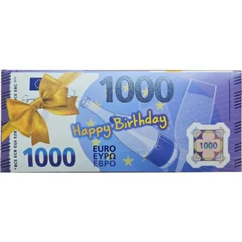 Čokoláda Čokoláda Bankovka Euro 1000 Happy Birthday 60g