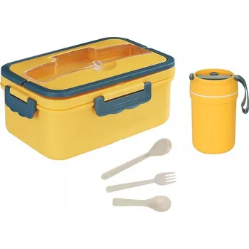 Svačinový box BOX NA OBĚD SVAČINOVÝ BOX KONTEJNER 1500ml + HRNEK 300ml
