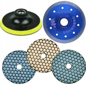 Brusný kotouč SADA KOTOUČŮ PRO ŘEZÁNÍ A BROUŠENÍ SLINUTÉ DLAŽBY, OBKLADŮ, KERAMIKY, SLINUTÉHO KAMENE + ADAPTÉR