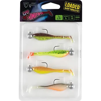 Rybářský háček 4ks - Sada Nástrah Rage Mini Fry x4 Mixed UV Colour Pack Loaded 7cm 5gr