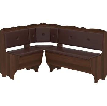 Slevadoma Rohová lavice LORD Barva: ořech - tmavý, Materiál: koženka - hnědá