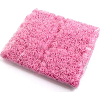 Bytová dekorace Pěnové růžičky 1 cm Růžová