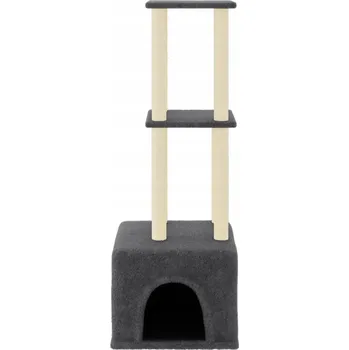 Škrabadlo pro kočky se sisalovými sloupky, tmavě šedé, 133,5 cm