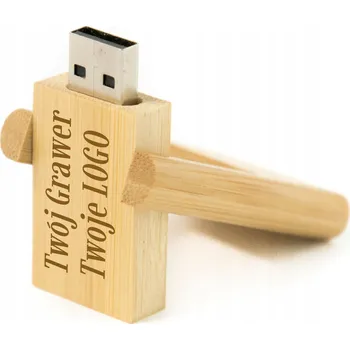 USB flash disk USB flash disk MemoRabbit Dřevěný USB flash disk - Bambus otočný + GRAVÍROVÁNÍ 2 GB USB 2.0 žlutý