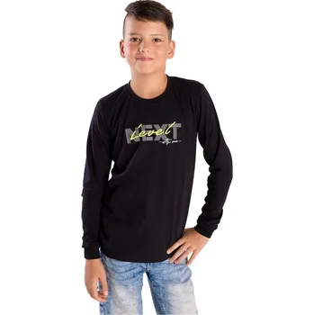 Chlapecké tričko Bettymode Chlapecké tričko NEXT LEVEL ČERNÁ dlouhý rukáv, 146