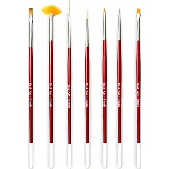 Kosmetický štětec ŠTĚTCE NA GEL A ZDOBENÍ HYBRIDNÍCH NEHTŮ sada 8 ks