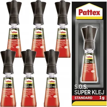 Průmyslové lepidlo 6x PATTEX S.O.S. Vteřinové lepidlo STANDARD, 1g