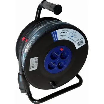 elektrický kabel Prodlužovací Kabel bubnový TradElectra 50 m 4 ks zásuvek béžový