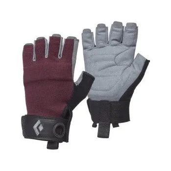 Horolezectví Black Diamond Crag Half-Finger Gloves Women Bordeaux červená M