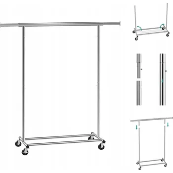 Věšák Stojanový věšák kovový Songmics stříbrný