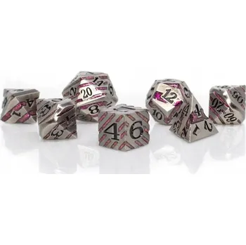 Příslušenství k deskovým hrám RŮŽOVÉ DOBÝVÁNÍ VESMÍRU SADA 7 KOVOVÝCH RPG kostek