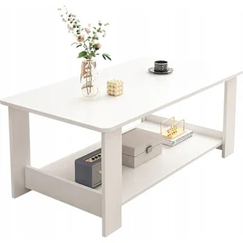 Konferenční stolek Konferenční stolek Rebiko ŁAWA STOLIK KAWOWY NOWOCZESNY obdélníkový 100 x 50 x 42 cm bílý