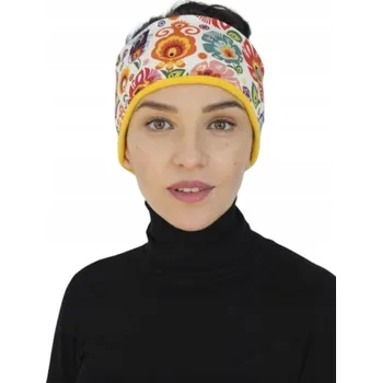 Čelenka Čelenka na hlavu zateplená, lovecký folk, bílá a žlutá