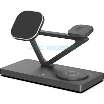 Nabíjecí stojánek Shield4U MagPowerstation 3v1 s LED osvětlením (telefon, sluchátka hodinky) černý a zpět 126 Kč s ATC Clubem