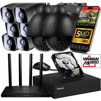 IP kamera Sada pro MONITORING 8 WiFi kamer 5Mpx Detekce pohybu AUDIO 1TB