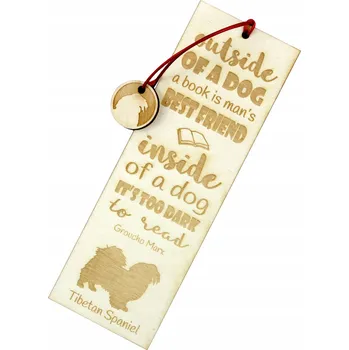 Doplněk ke knize Tibetský španěl gravírovaná záložka do knihy se psem, jméno psa