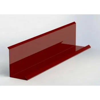 Střešní lemovaní Lemování ke zdi pozinkované ocelově červené r.š.200 mm, délka 2 m