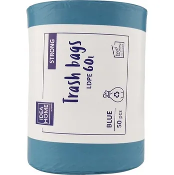 Pytle na odpadky PEVNÉ MODRÉ LDPE VRECKÁ NA ODPAD 60L 50 Ks