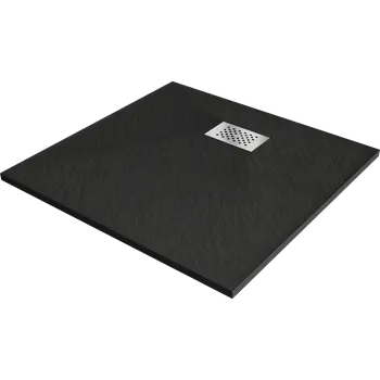 Mexen Hugo čtvercový sprchový kout SMC 90 x 90 cm, černý, kryt inox - 42709090-X Čtvercové sprchové vaničky