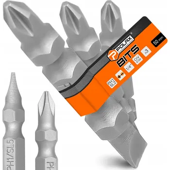 Bit 3x OBOUSTRANNÝ BIT PH1 SL5 50mm MAGNETICKÝ ŠROUBOVACÍ NÁSTAVEC 1/4 PRO VRTAČKY A ŠROUBOVÁKY