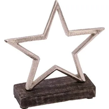 Vánoční dekorace Dekorace hvězda na podstavci, 12,5x5x14cm, ks|Ego Dekor