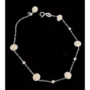 Náramek Náramek z pravých říčních perel s ocelí