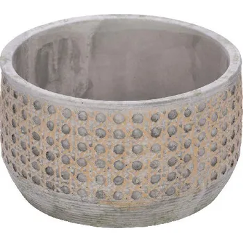 Obal na květináč Rattan Deco, hnědá/šedá, 20,5x20,5x11,5 cm (DOPRODEJ)|Ego Dekor