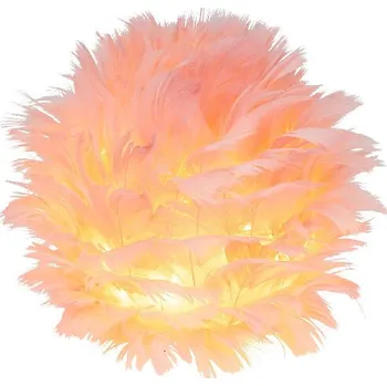 Bytová dekorace Koule z peříček svítící, LED, růžová, pr.8 x 8 cm (DOPRODEJ)|Ego Dekor