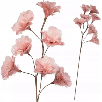 umělá květina UMĚLÝ KVĚT dekorační větvička do vázy PŘÍRODNÍ PEŘÍ růžová 100 cm