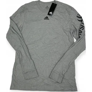 Pánské tričko Pánské šedé tričko s dlouhým rukávem ADIDAS, velikost S