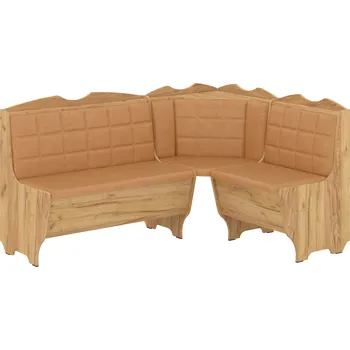 Slevadoma Rohová lavice FRANT Barva: Dub tacho, Materiál: koženka - bronz