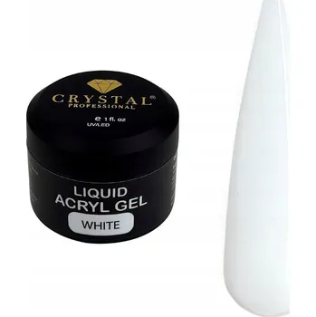 Lak na nehty Gel pro zpevnění nehtů Liquid Acryl Gel White CRYSTAL PROFESSIONAL 15ml