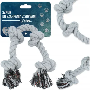 Hračka pro psa Přetahovadlo pro psa 53 cm HRAČKA ŠŇŮRA Trhání KOUSÁTKO VELKÉ BAVLNĚNÉ MOCN TT