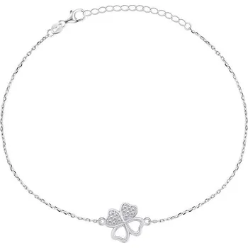 Náramek Brilio Silver BRC69W Čtyřlístek se zirkony (Ag 925/1000, 1,84 g)
