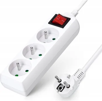 Napájecí kabel Prodlužovací Kabel lišta Aigostar 1,5 m 3 ks bílá