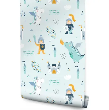 Fototapeta Tapeta pro Chlapce Hrad Draci Rytíři z Pohádky M