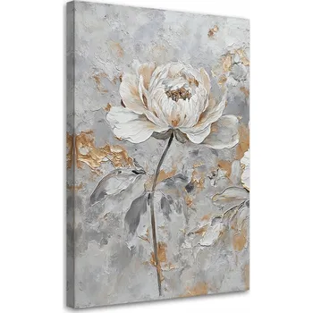 Obraz Obraz na plátně, Růže Květina Stříbrná Zlatá 60x90