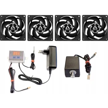 Radiátor Ventilátory distribuující teplo z radiátoru s DIY napájecím zdrojem