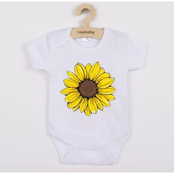 Kojenecký body Dětské body s potiskem New Baby Slunečnice - krátký rukáv, vel. 62 (3-6m)