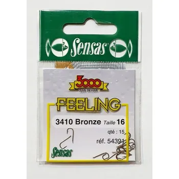 Rybářský háček Sensas 3410 BRONZE přívlačové, splávací, Háčky s protihrotem 15 ks