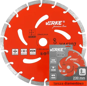 Řezný kotouč DIAMANTOVÝ KOTOUČ SEGMENTOVÝ NA BETONU KOSTKY KAMENE 230 x 22,2 mm