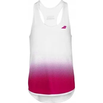 Dívčí tričko TRIČKO BABOLAT COMPETE TANK TOP DÍVČÍ BÍLÉ/ČERVENÉ 152