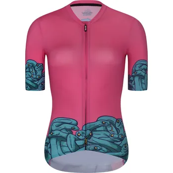 cyklistický dres RIVANELLE Cyklistický dres s krátkým rukávem - MEDUSA - růžová/tyrkysová S