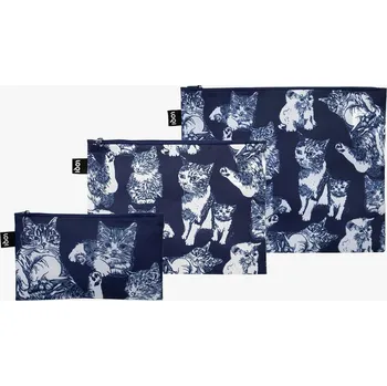 Kosmetická taška Taštičky na zip 3 ks LOQI RED POPPY BEE Cats