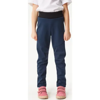 Chlapecké kalhoty unuo Dětské softshellové kalhoty s fleecem pružné Sporty, Tm. Modročerná Velikost: 146/152