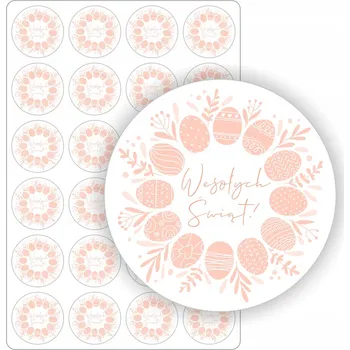 Velikonoční dekorace SAMOLEPKY vánoční kraslice vajíčka Velikonoce dárek přání 24 ks 5 cm