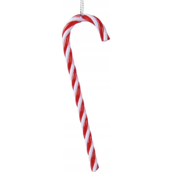 Vánoční dekorace Plastová ozdoba - Cukrová hůl, vánoční, 13 cm