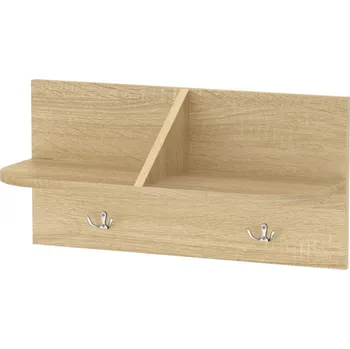 Věšák Závěsný věšák MIRVON s policí, dub sonoma + vyzvednutí ZDARMA